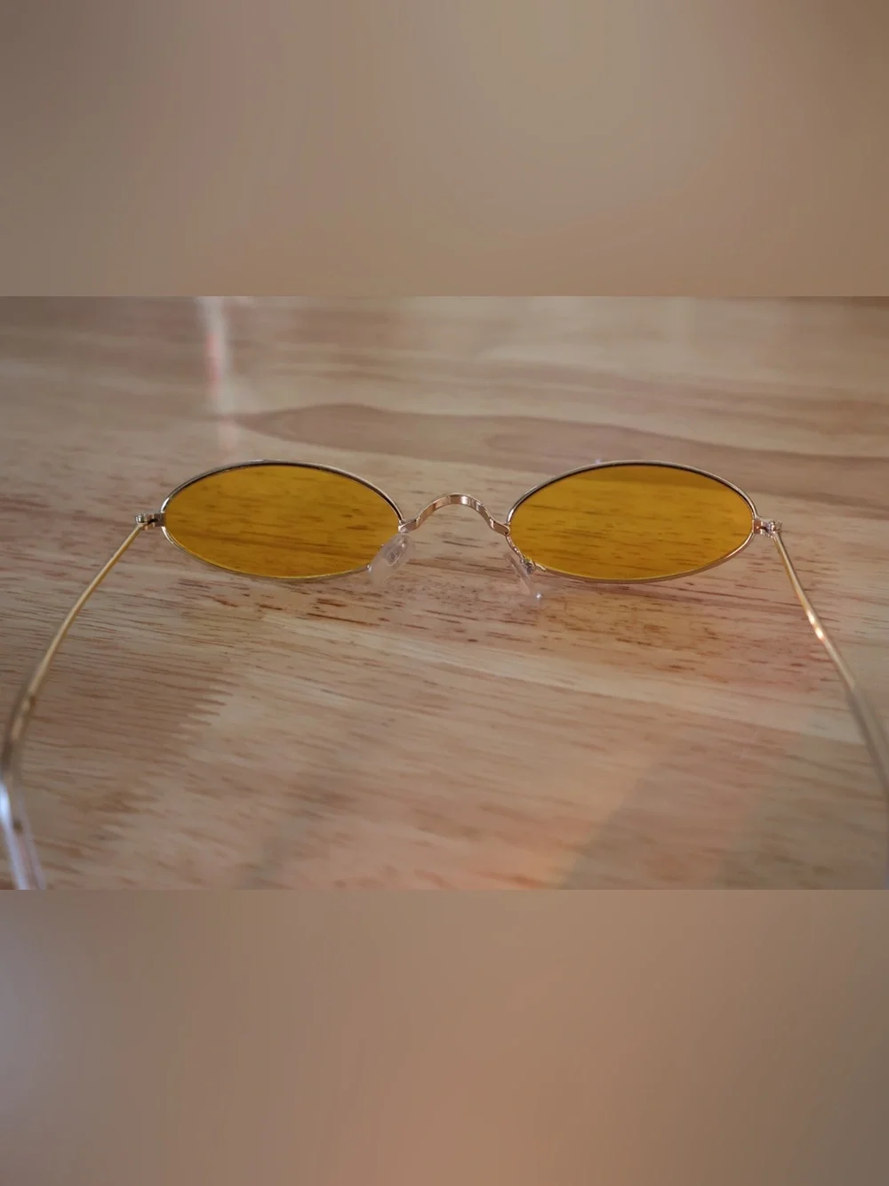 Vintage Small Sunglasses Oval Slender Metal Frame Candy Colors B2277